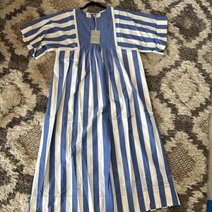 Everlane Kaftan Large New With Tags! Blue White Stripe Caftan